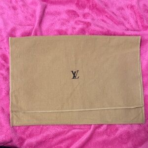 Louis Vuitton Tan Dust Bag with Brown LV Logo